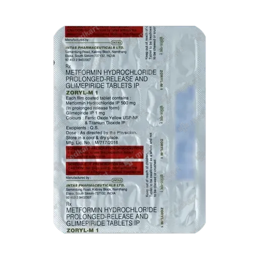 zoryl m 1mg tablet 20's